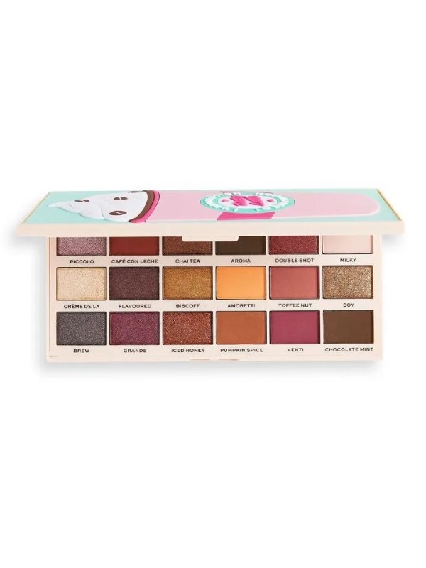 Makeup Revolution I Heart Revolution Tasty Paletka 18 cieni do powiek Latte 22 g 