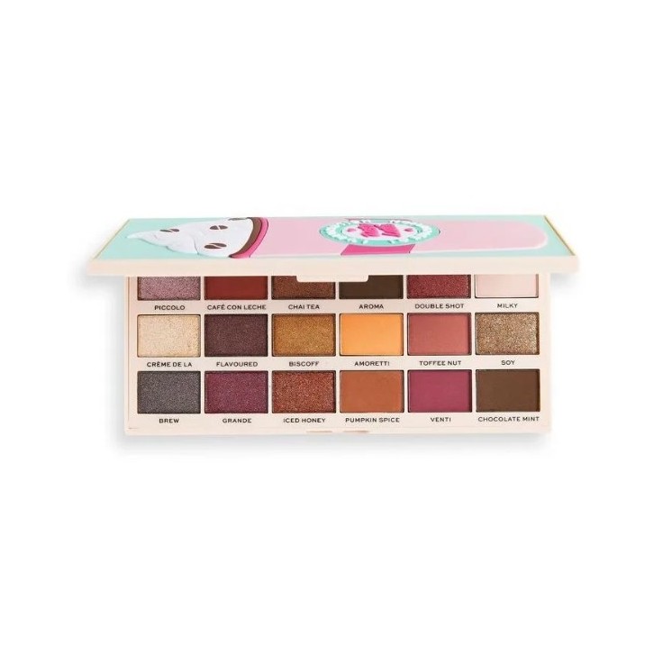 Makeup Revolution I Heart Revolution Tasty Palette mit 18 Lidschatten Latte 22 g