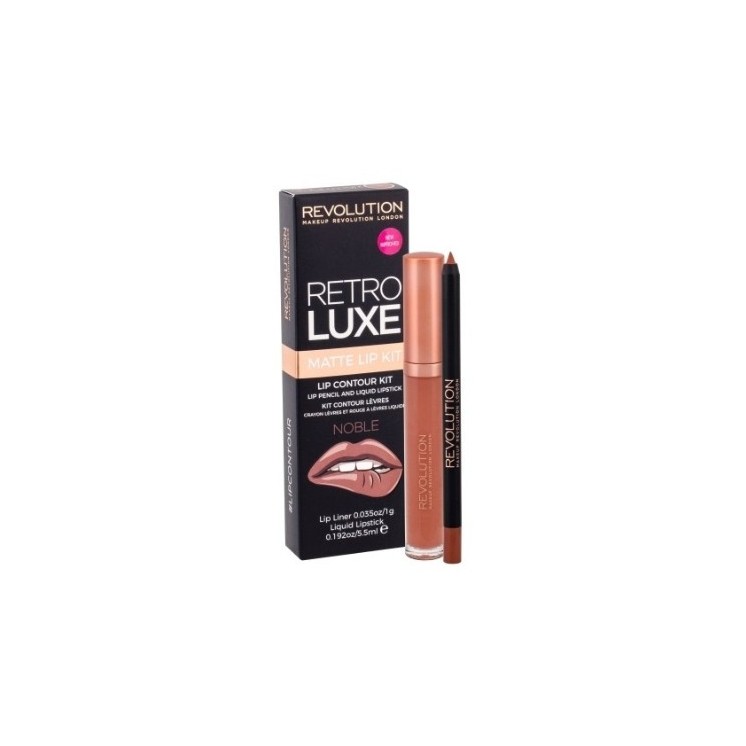 Makeup Revolution Retro Luxe Matte Kit Набір для макіяжу губ Noble : блиск для губ 5 мл + олівець для губ 1 г