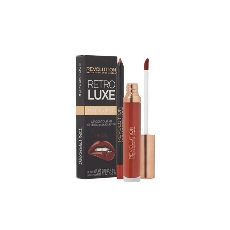 Makeup Revolution Retro Luxe Matte Kit Набір для макіяжу губ Regal: блиск для губ 5 мл + олівець для губ 1 г