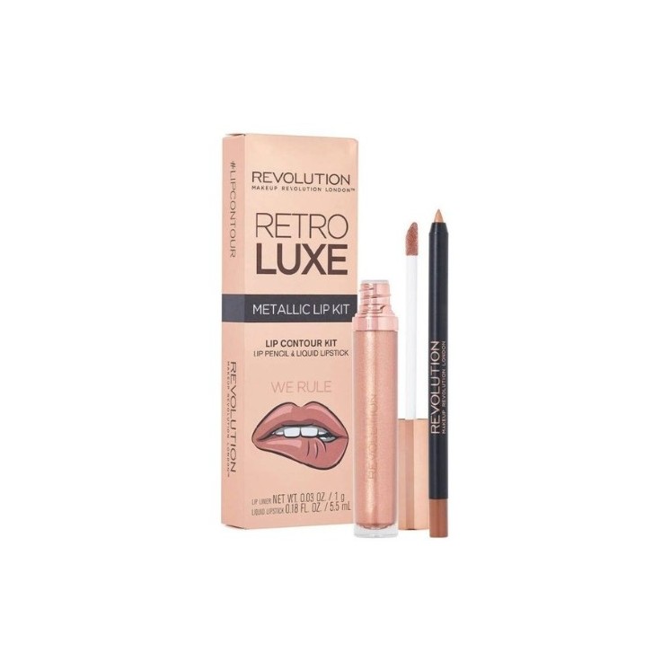 Revolution Retro Luxe Metallic Lip Kit We Rule lipmake-upset: Lipgloss 5 ml + Lippotlood 1 g