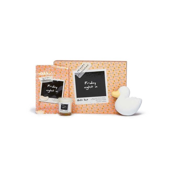 Makeup Revolution Friends Chandler Friday Night In Body Care Set: патчі під очі, свічка та шипуча бомбочка для ванни