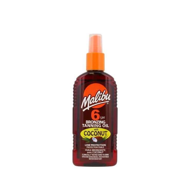 Бронзова олія для засмаги Malibu SPF6 Coconut 200 мл