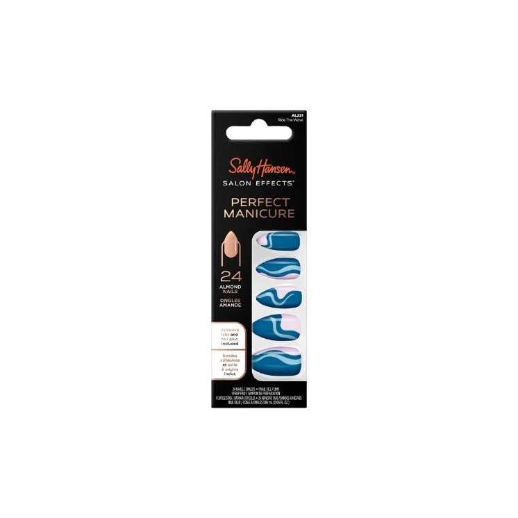 Кінчики для нігтів Sally Hansen Salon Effects Perfect Manicure Ride the Wave 24 штуки