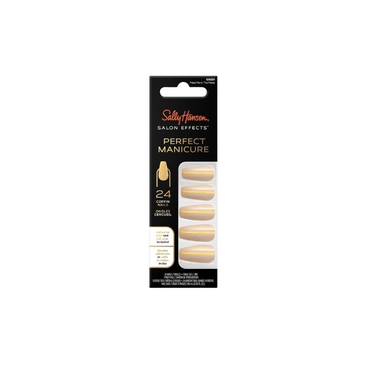 Типси для нігтів Sally Hansen Salon Effects Perfect Manicure Gold Stripe 24 шт