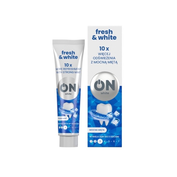 ON WHITE FRESH Whitening tandpasta Sterke munt 75 ml