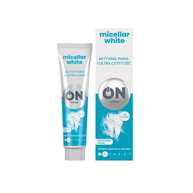 ON WHITE MICELLAR WHITE Tandpasta Fluoridevrij met micellair schuim 75ml