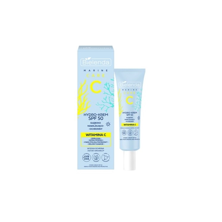 Bielenda C MARINE CARE Hydro , глибоко зволожуючий і захисний SPF50 40 мл
