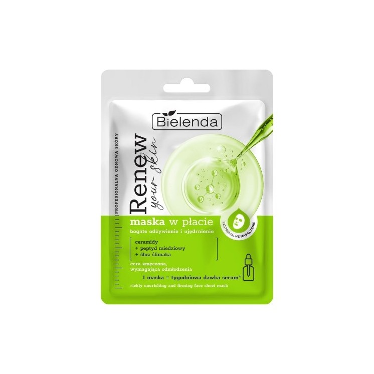 Bielenda RENEW YOUR SKIN Поживна маска з керамідами та слизом равлика