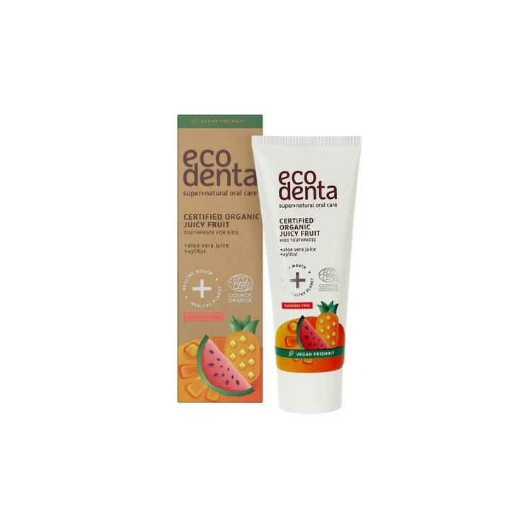 Ecodenta Gecertificeerd Organic Tandpasta voor kinderen Sappig fruit 75 ml