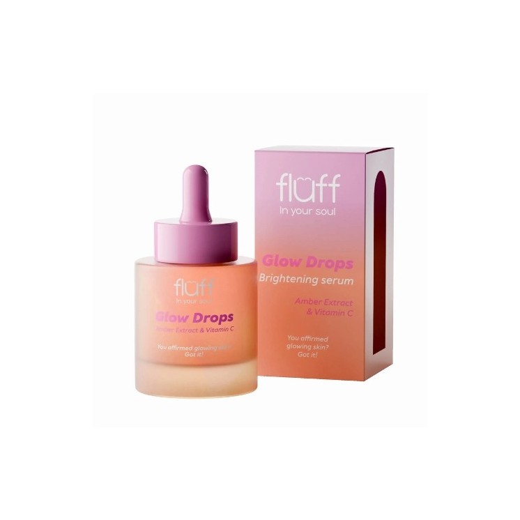 Освітлююча Serum для обличчя Fluff Glow Drops з екстрактом бурштину і вітаміном С 30 мл