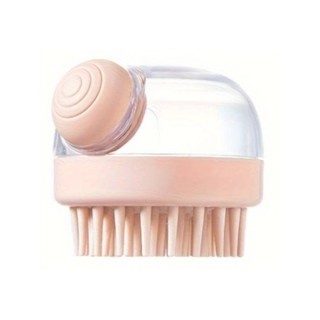Багатофункціональний силіконовий масажер для голови з дозатором Light Pink шампуню, 1 шт