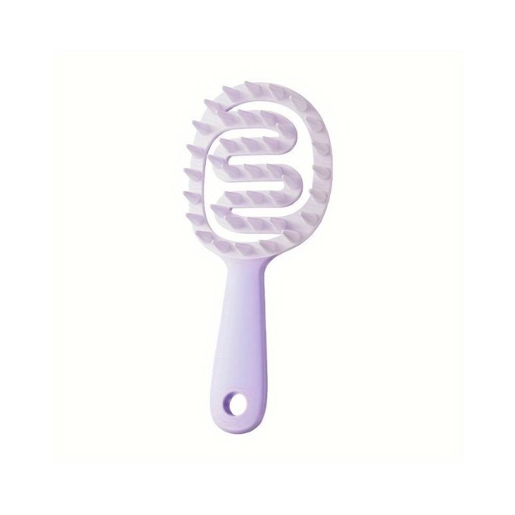 Щітка 2в1 для миття волосся та масажу шкіри голови Purple 1 шт