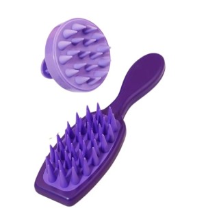 Set: Haarwas- en hoofdhuidmassageborstel + Purple hoofdhuidmassager