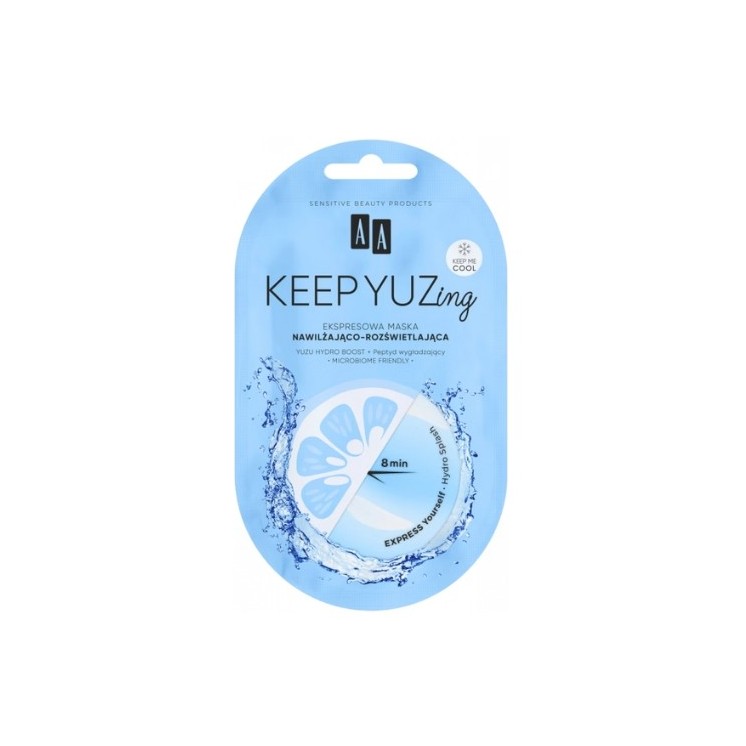 AA Keep Yuzing Hydro Splash feuchtigkeitsspendende und leuchtende Gesichtsmaske 7 ml
