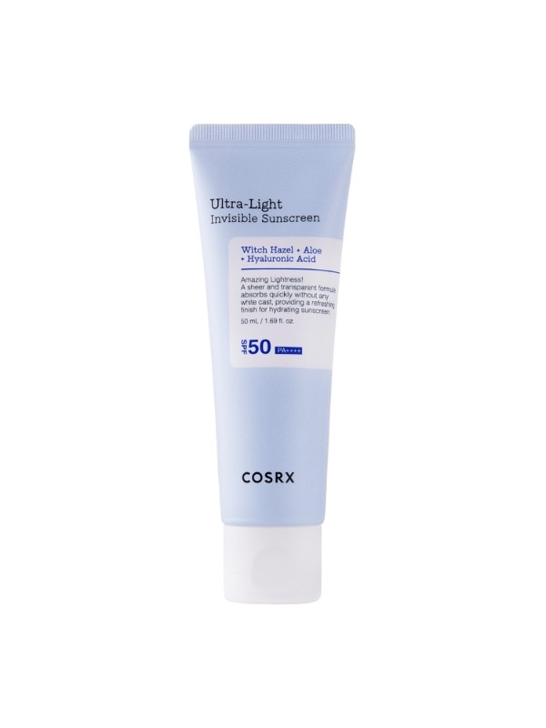 COSRX Ultra Light Invisible Sunscreen SPF50+/PA++++  Lekki Nawilżający Krem z Filtrem Przeciwsłonecznym 50 ml