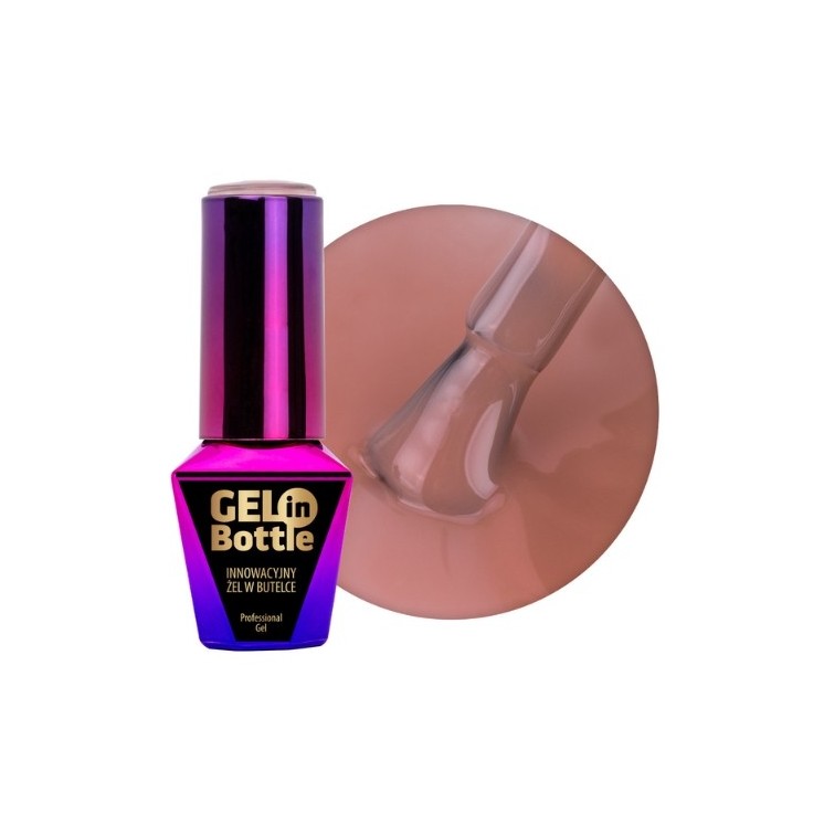 MollyLac Gel in bottle Nagelgel in flesje met multifunctioneel penseel Tan Line 10 g
