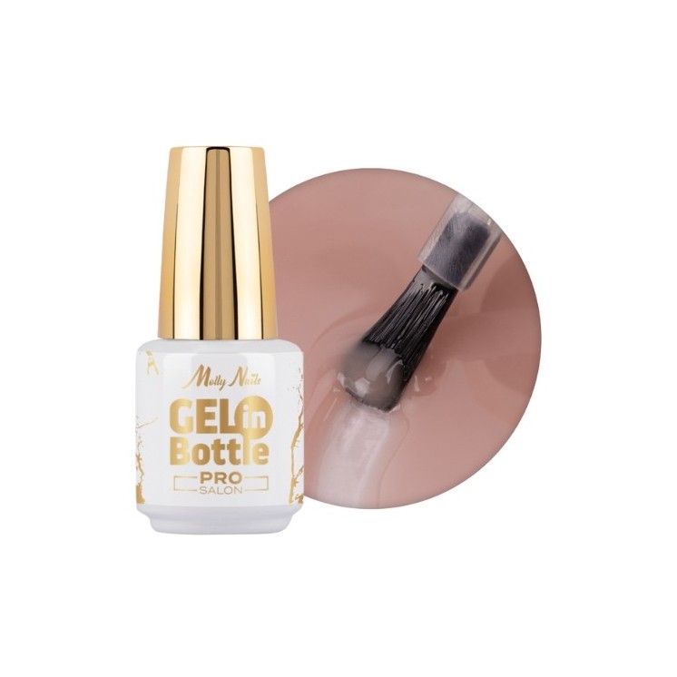 MollyLac Pro Salon Gel у флаконі Гель для нігтів у флаконі з багатофункціональною щіткою Jasmine 15 г