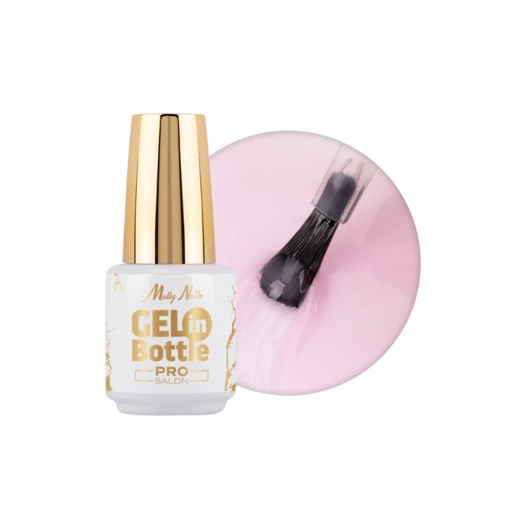 MollyLac Pro Salon Gel in der Flasche Nagelgel in der Flasche mit Multifunktionspinsel Ice Pink 15 g