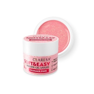 Гель для нарощування нігтів Claresa Soft & Easy Glimmer Pink 45 г