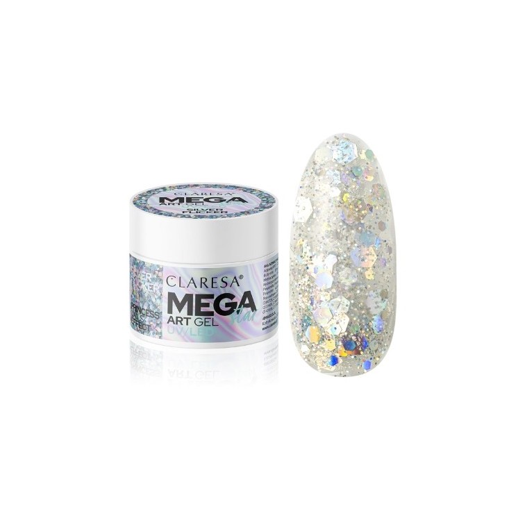 Claresa MEGASTAR SILVER FLICKER nail art gel 10 g