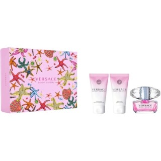 Versace Bright Crystal Set Eau de Toilette für Damen Spray 50 ml + Körperlotion 50 ml + Duschgel 50 ml