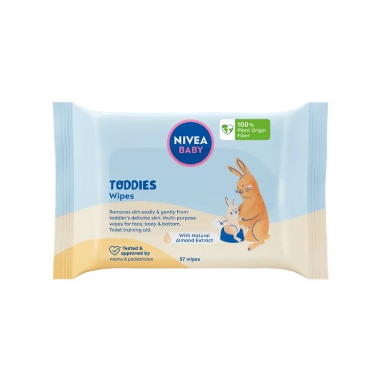 Nivea Baby Toddies Biodegradable Wipes 57 pcs