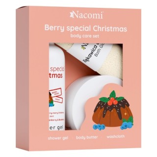 Nacomi Body Care set Cranberry and Berry Żel pod prysznic 300 ml + Masło do ciała 100 ml + Rękawica do kąpieli