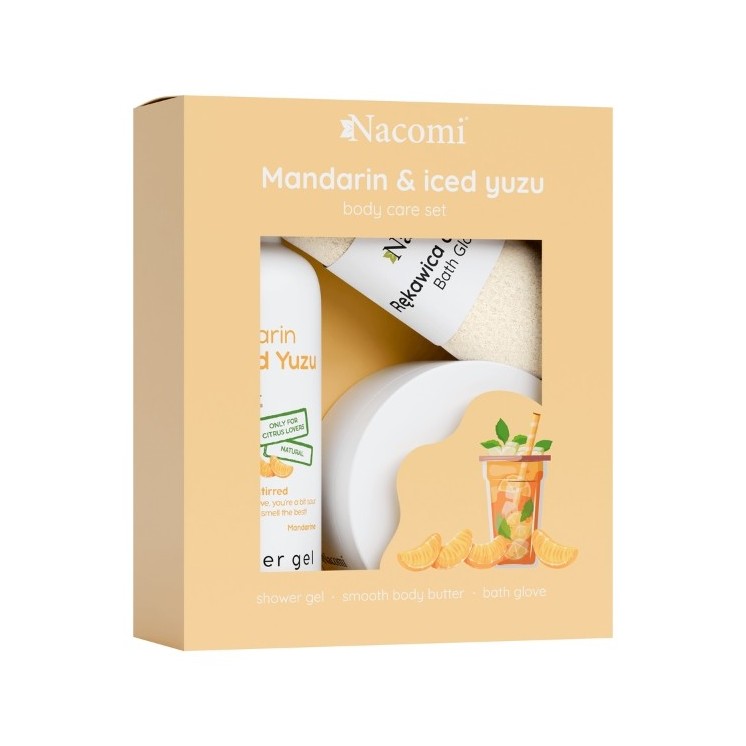 Nacomi Body Mandarijn en Yuzu Douchegel 300 ml + Bodybutter 100 ml + Badhandschoen