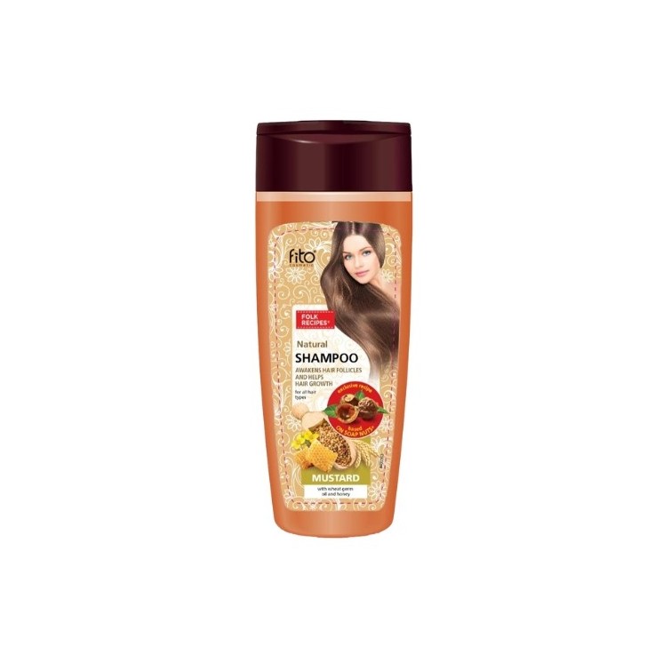 Fitocosmetics Haarshampoo met groeiactivator Mosterd met tarwekiemolie en honing 270 ml