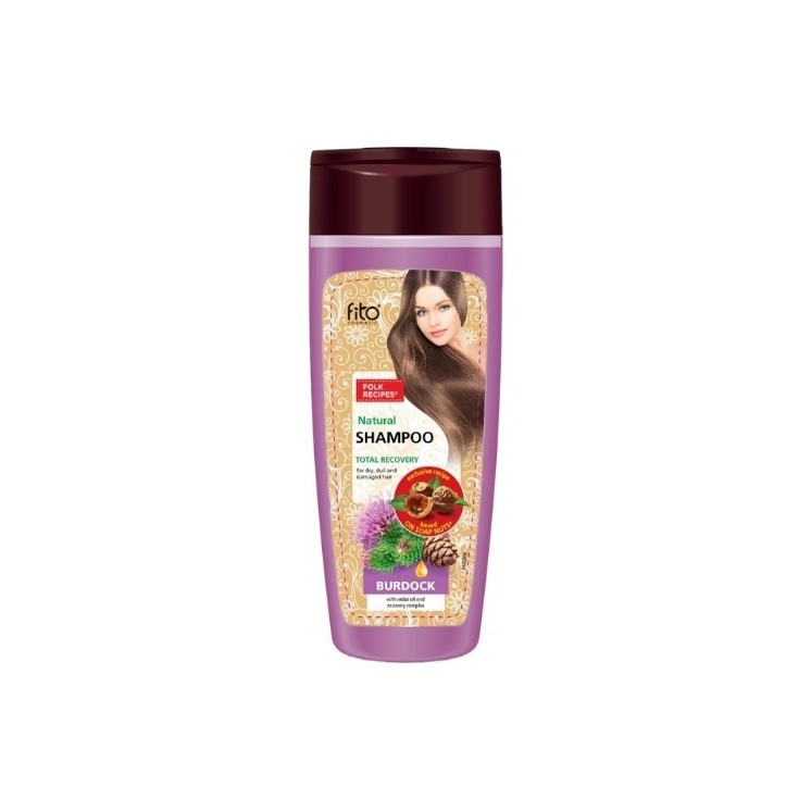 Fitocosmetics Klettenshampoo für trockenes und strapaziertes Haar mit Zedernöl 270 ml
