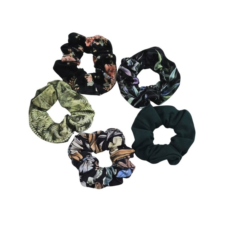 Hair bands 100% Cotton mix of dark patterns Hand-made