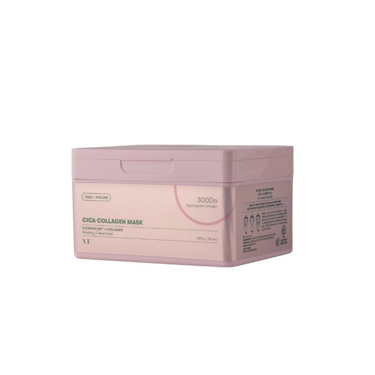 VT Cosmetics CICA Collagen Mask Набір зміцнюючих масок для обличчя в листі 30 штук 320 г