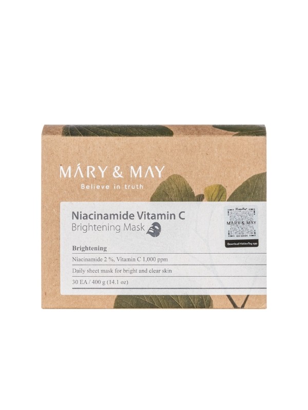 Mary&May Niacinamide Vitamin C Brightening Mask Zestaw Rozjaśniających Masek do Twarzy 30 sztuk