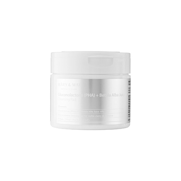 Mary&May Gluconolactone ( PHA )+Betula Alba Juice Cleansing Pad Reinigings- en Peelingpads 70 stuks