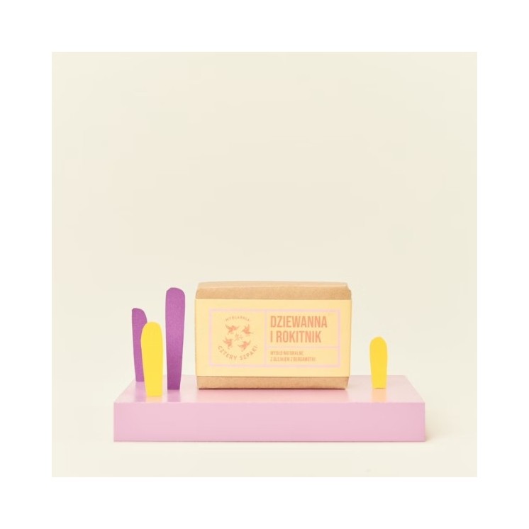 Mydlarnia Cztery Szpaki Koningskaars en Duindoorn natuurlijk stuk zeep 110 G