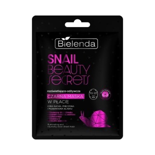 Bielenda SNAIL BEAUTY SECRETS Rozświetlająco - odżywcza czarna maska w płacie z filtrowanym śluzem ślimaka 1 sztuka