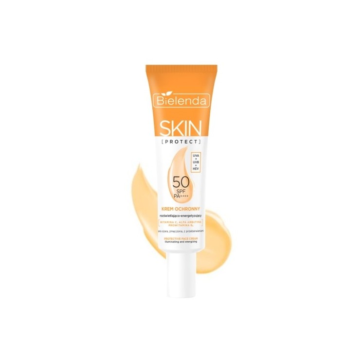 Bielenda SKIN PROTECT Beschermende crème SPF 50, verhelderend en energiek, PA++++, UVA + UVB + HEV 40 ml