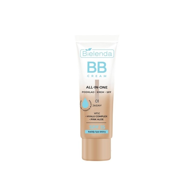 Bielenda ALL IN ONE BB CREAM alle huidtypes tint 01 licht 30 ml