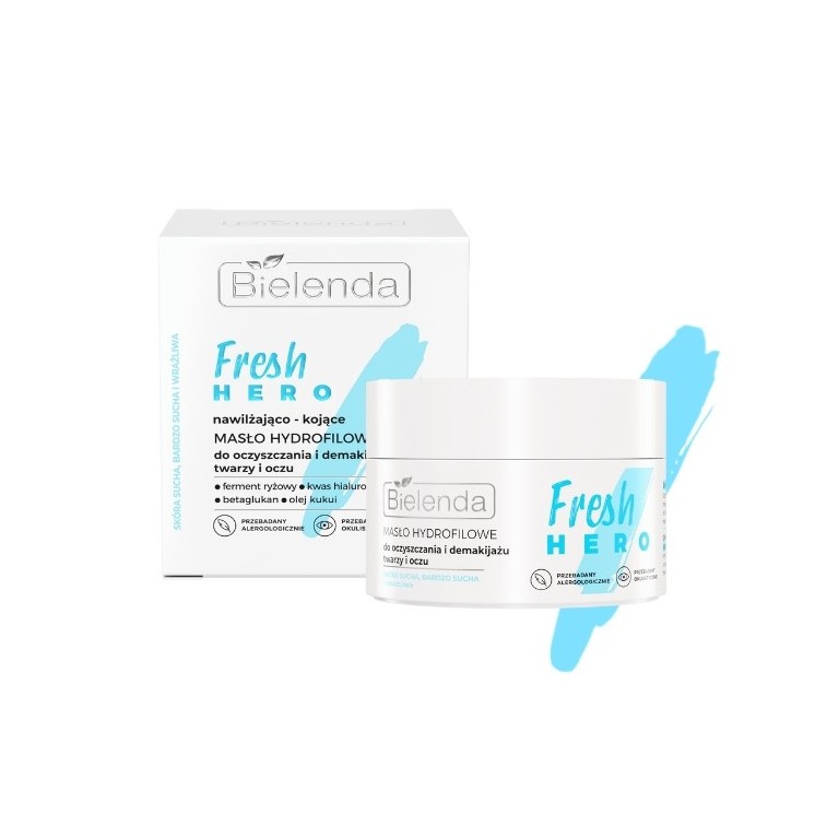 Bielenda Fresh HERO Зволожуюче та заспокійливе гідрофільне масло для очищення та зняття макіяжу з обличчя та очей 40 г