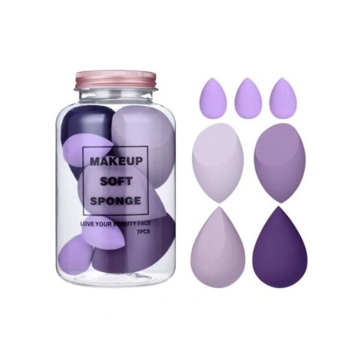 ECARLA Set mit 7 VIOLETT DUO Make-up-Schwämmen