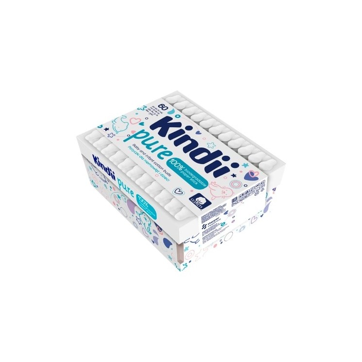 Палички Kindii Pure для немовлят і дітей 60 шт