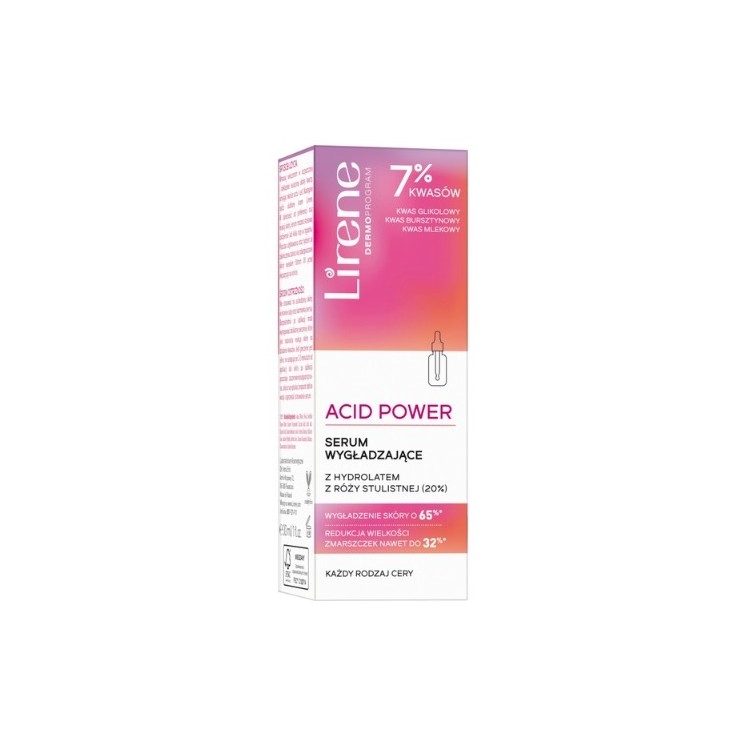 Розгладжуюча сироватка Lirene Acid Power з гідролатом центифолійної троянди 30 мл
