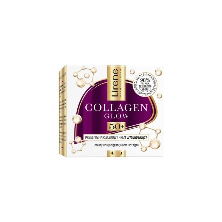 Розгладжуючий крем проти зморшок Lirene Collagen Glow 50+ 50 мл
