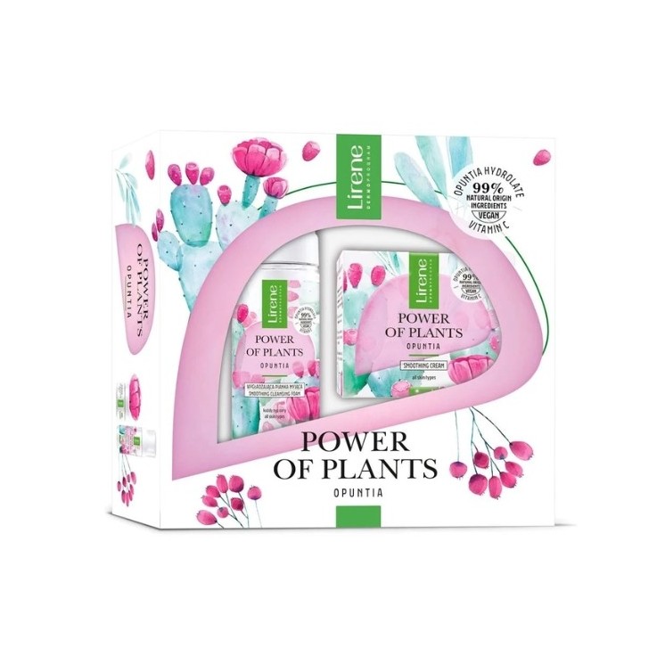 Подарунковий набір Lirene Power Of Plants Крем для обличчя з опунцією 50 мл + пінка для вмивання 150 мл