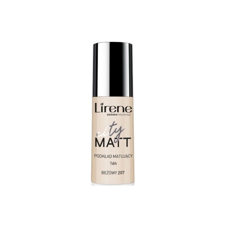 Матуючий і розгладжуючий флюїд для обличчя Lirene City Matt /207/ Бежевий 30 мл