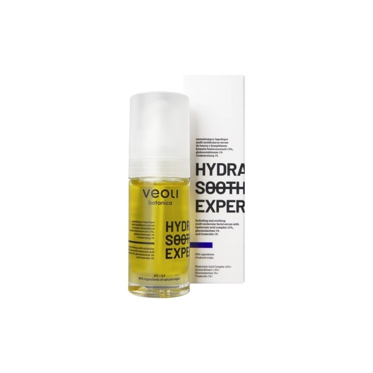 Veoli Botanica Hydra Soothing Expert moisturizing and soothing face serum with 15% hyaluronic acid complex 30 ml