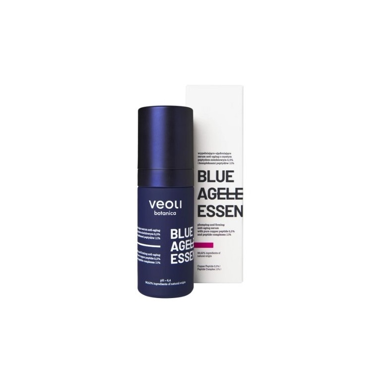 Veoli Botanica Blue Ageless Essence füllendes und straffendes Gesichtsserum mit reinem Kupferpeptid 5 % 30 ml