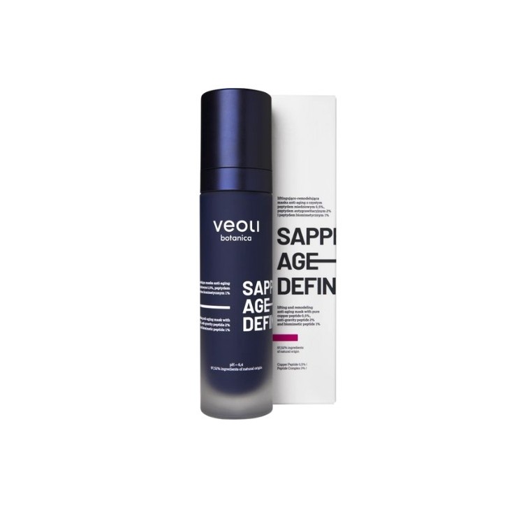 Veoli Botanica Sapphire Age Definer підтягуюча та оновлююча маска для обличчя з пептидом чистої міді 5 % 50 мл