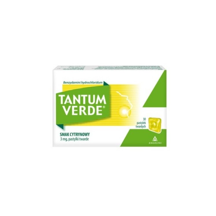 Tantum Verde citroensmaak 30 harde zuigtabletten